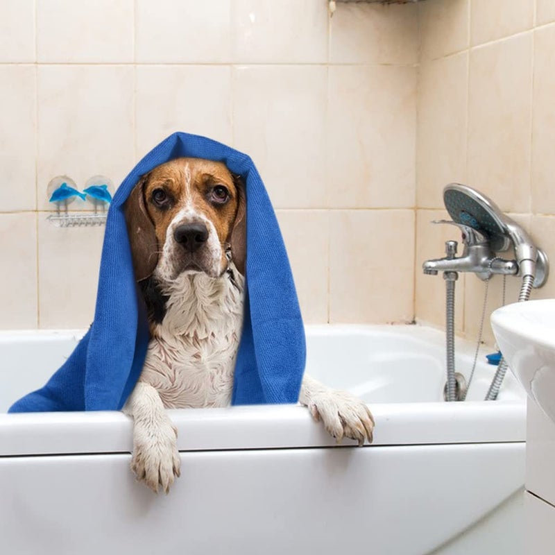 KinHwa Dog Towel Super Absorbent Pet Bath Towel Microfiber Dog Drying Towel for Small, Medium, Large Dogs and Cats 30inch x 50inch Dark-Blue - Image 5